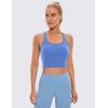imageCRZ YOGA Butterluxe Racerback Crop Tank Tops for Women  Padded YBack Longline Sports Bras Scoop Neck Workout YogaWild Indigo