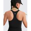 imageCRZ YOGA Girls Butterluxe Double Lined High Neck Tank Tops Waist Length  Dance Yoga Athletic Casual Racerback Kids TeenBlack