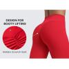 imageCRZ YOGA Secretsculpt Butterlift Workout Leggings 25quot  No Front Seam High Waisted Womens Yoga Pants Booty Scrunch ButtAurora Red