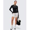 imageCRZ YOGA Softembrace Half Zip Long Sleeve Shirts for Women  Casual Going Out Tops Soft Quarter Zipper Tees with Thumb HolesBlack