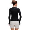 imageCRZ YOGA Softembrace Half Zip Long Sleeve Shirts for Women  Casual Going Out Tops Soft Quarter Zipper Tees with Thumb HolesBlack