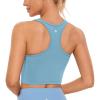 imageCRZ YOGA Butterluxe Racerback Crop Tank Tops for Women  Padded YBack Longline Sports Bras Scoop Neck Workout YogaPure Blue