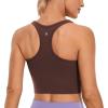 imageCRZ YOGA Butterluxe Racerback Crop Tank Tops for Women  Padded YBack Longline Sports Bras Scoop Neck Workout YogaTaupe
