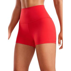 imageCRZ YOGA Butterluxe Biker Shorts 25quot High Waisted Yoga Workout Spandex Womens Running Volleyball BootyDeep Red