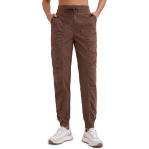 imageCRZ YOGA Lightweight Workout Joggers for Women 26quot285quot305quot  Outdoor Running Casual Pants with PocketsCoffee Brown