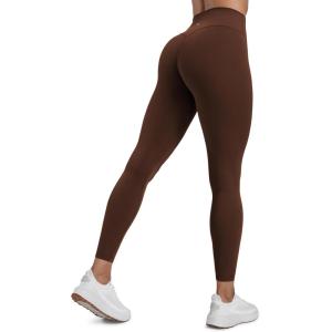 imageCRZ YOGA Secretsculpt Butterlift Workout Leggings 25quot  No Front Seam High Waisted Womens Yoga Pants Booty Scrunch ButtLava Brown