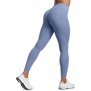 imageCRZ YOGA Secretsculpt Butterlift Workout Leggings 25quot  No Front Seam High Waisted Womens Yoga Pants Booty Scrunch ButtOasis Blue