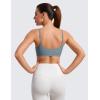 imageCRZ YOGA Butterluxe Adjustable Spaghetti Strap Sports Bras for Women  Scoop Neck Wireless Padded Yoga Workout Crop TopBelgian Blue