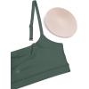 imageCRZ YOGA Butterluxe Adjustable Spaghetti Strap Sports Bras for Women  Scoop Neck Wireless Padded Yoga Workout Crop TopDark Forest Green