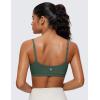 imageCRZ YOGA Butterluxe Adjustable Spaghetti Strap Sports Bras for Women  Scoop Neck Wireless Padded Yoga Workout Crop TopDark Forest Green