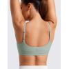 imageCRZ YOGA Butterluxe Adjustable Spaghetti Strap Sports Bras for Women  Scoop Neck Wireless Padded Yoga Workout Crop TopGreen Palm Court