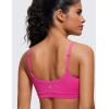 imageCRZ YOGA Butterluxe Adjustable Spaghetti Strap Sports Bras for Women  Scoop Neck Wireless Padded Yoga Workout Crop TopHibiscus Purple