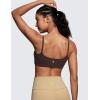 imageCRZ YOGA Butterluxe Adjustable Spaghetti Strap Sports Bras for Women  Scoop Neck Wireless Padded Yoga Workout Crop TopHot Fudge Brown