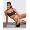 imageCRZ YOGA Butterluxe Adjustable Spaghetti Strap Sports Bras for Women  Scoop Neck Wireless Padded Yoga Workout Crop TopHot Fudge Brown