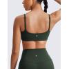 imageCRZ YOGA Butterluxe Adjustable Spaghetti Strap Sports Bras for Women  Scoop Neck Wireless Padded Yoga Workout Crop TopLegend Green