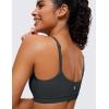 imageCRZ YOGA Butterluxe Adjustable Spaghetti Strap Sports Bras for Women  Scoop Neck Wireless Padded Yoga Workout Crop TopMelanite