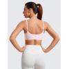 imageCRZ YOGA Butterluxe Adjustable Spaghetti Strap Sports Bras for Women  Scoop Neck Wireless Padded Yoga Workout Crop TopStrawberry Pink