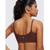 imageCRZ YOGA Butterluxe Adjustable Spaghetti Strap Sports Bras for Women  Scoop Neck Wireless Padded Yoga Workout Crop TopTaupe
