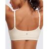 imageCRZ YOGA Butterluxe Adjustable Spaghetti Strap Sports Bras for Women  Scoop Neck Wireless Padded Yoga Workout Crop TopWhite Apricot