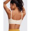 imageCRZ YOGA Butterluxe Adjustable Spaghetti Strap Sports Bras for Women  Scoop Neck Wireless Padded Yoga Workout Crop TopWhite Apricot