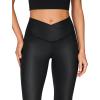 imageCRZ YOGA Butterluxe Crossover Flare Leggings 293133quot  High Waist V Cross Bootcut Bell Bottoms Yoga Pants for WomenFaux Leather Black