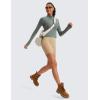 imageCRZ YOGA Butterluxe Half Zip Long Sleeve Shirts for Women  Workout Athletic Yoga Tops Crop Collared Quarter Zipper TShirtGrey Sage