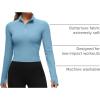 imageCRZ YOGA Butterluxe Half Zip Long Sleeve Shirts for Women  Workout Athletic Yoga Tops Crop Collared Quarter Zipper TShirtPure Blue