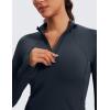 imageCRZ YOGA Butterluxe Half Zip Long Sleeve Shirts for Women  Workout Athletic Yoga Tops Crop Collared Quarter Zipper TShirtTrue Navy