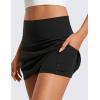 imageCRZ YOGA Butterluxe High Waisted Tennis Skirts for Women  Mini Lined A Line Golf Casual Skort with Inner PocketsBlack