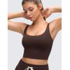 imageCRZ YOGA Butterluxe Soft Double Lined Cami Tank Tops for Women  Yoga Casual Going Out Crop Square Neck Sleeveless ShirtsHot Fudge Brown