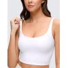 imageCRZ YOGA Butterluxe Soft Double Lined Cami Tank Tops for Women  Yoga Casual Going Out Crop Square Neck Sleeveless ShirtsWhite