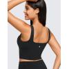 imageCRZ YOGA Butterluxe Square Neck Crop Tank Tops for Women  Workout Longline Sports Bras Padded Yoga CamisoleBlack