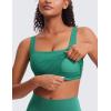 imageCRZ YOGA Butterluxe Square Neck Crop Tank Tops for Women  Workout Longline Sports Bras Padded Yoga CamisoleCascadia Green