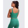 imageCRZ YOGA Butterluxe Square Neck Crop Tank Tops for Women  Workout Longline Sports Bras Padded Yoga CamisoleCascadia Green