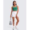 imageCRZ YOGA Butterluxe Square Neck Crop Tank Tops for Women  Workout Longline Sports Bras Padded Yoga CamisoleCascadia Green