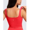 imageCRZ YOGA Butterluxe Square Neck Crop Tank Tops for Women  Workout Longline Sports Bras Padded Yoga CamisoleDeep Red