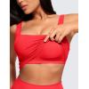 imageCRZ YOGA Butterluxe Square Neck Crop Tank Tops for Women  Workout Longline Sports Bras Padded Yoga CamisoleDeep Red