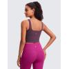 imageCRZ YOGA Butterluxe Square Neck Crop Tank Tops for Women  Workout Longline Sports Bras Padded Yoga CamisoleGrape Thistle Purple