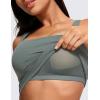imageCRZ YOGA Butterluxe Square Neck Crop Tank Tops for Women  Workout Longline Sports Bras Padded Yoga CamisoleGrey Sage