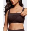 imageCRZ YOGA Butterluxe Square Neck Crop Tank Tops for Women  Workout Longline Sports Bras Padded Yoga CamisoleHot Fudge Brown