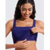 imageCRZ YOGA Butterluxe Square Neck Crop Tank Tops for Women  Workout Longline Sports Bras Padded Yoga CamisoleLarkspur Blue