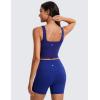 imageCRZ YOGA Butterluxe Square Neck Crop Tank Tops for Women  Workout Longline Sports Bras Padded Yoga CamisoleLarkspur Blue