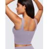imageCRZ YOGA Butterluxe Square Neck Crop Tank Tops for Women  Workout Longline Sports Bras Padded Yoga CamisoleLavender Mist