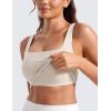 imageCRZ YOGA Butterluxe Square Neck Crop Tank Tops for Women  Workout Longline Sports Bras Padded Yoga CamisoleMojave Tan