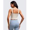 imageCRZ YOGA Butterluxe Square Neck Crop Tank Tops for Women  Workout Longline Sports Bras Padded Yoga CamisoleMojave Tan