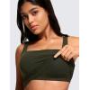 imageCRZ YOGA Butterluxe Square Neck Crop Tank Tops for Women  Workout Longline Sports Bras Padded Yoga CamisoleOlive Green