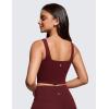 imageCRZ YOGA Butterluxe Square Neck Crop Tank Tops for Women  Workout Longline Sports Bras Padded Yoga CamisoleRed Merlot