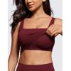 imageCRZ YOGA Butterluxe Square Neck Crop Tank Tops for Women  Workout Longline Sports Bras Padded Yoga CamisoleRed Merlot