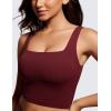 imageCRZ YOGA Butterluxe Square Neck Crop Tank Tops for Women  Workout Longline Sports Bras Padded Yoga CamisoleRed Merlot