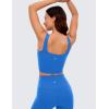 imageCRZ YOGA Butterluxe Square Neck Crop Tank Tops for Women  Workout Longline Sports Bras Padded Yoga CamisoleSparkle Blue